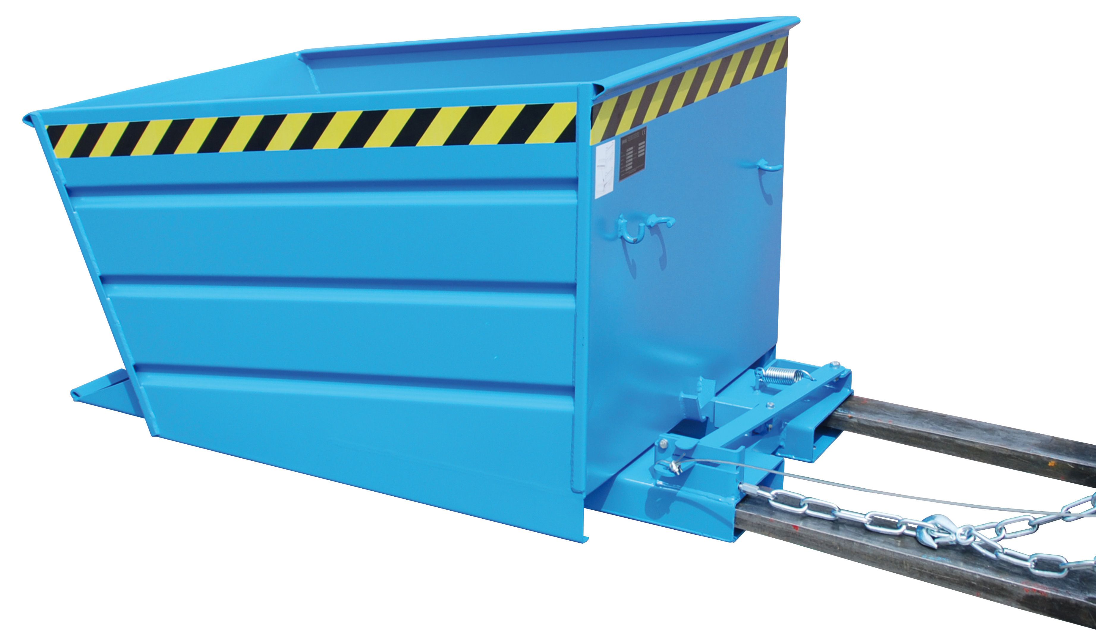 Kippbehälter Typ VD lackiert in RAL5012 Kippbehälter Typ VD