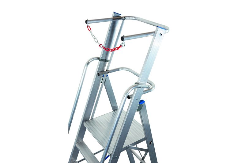 Stabilo Stufen-Stehleiter mit großer Standplattform und Sicherheitsbügel 4 Stufen