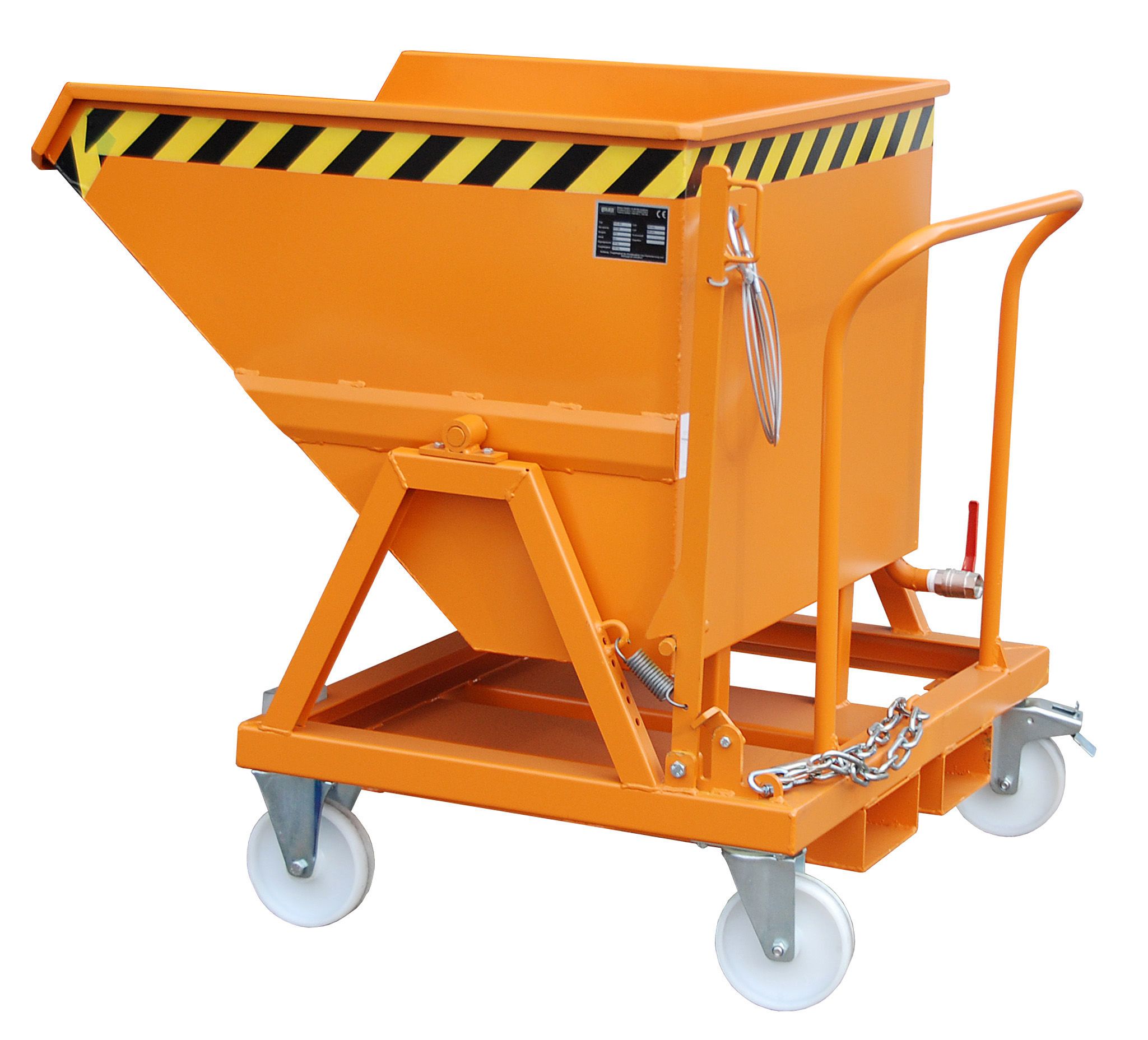 Späne-Kippmulde Typ SKS 400 lackiert in RAL2000 Späne-Kippmulde Typ SKS