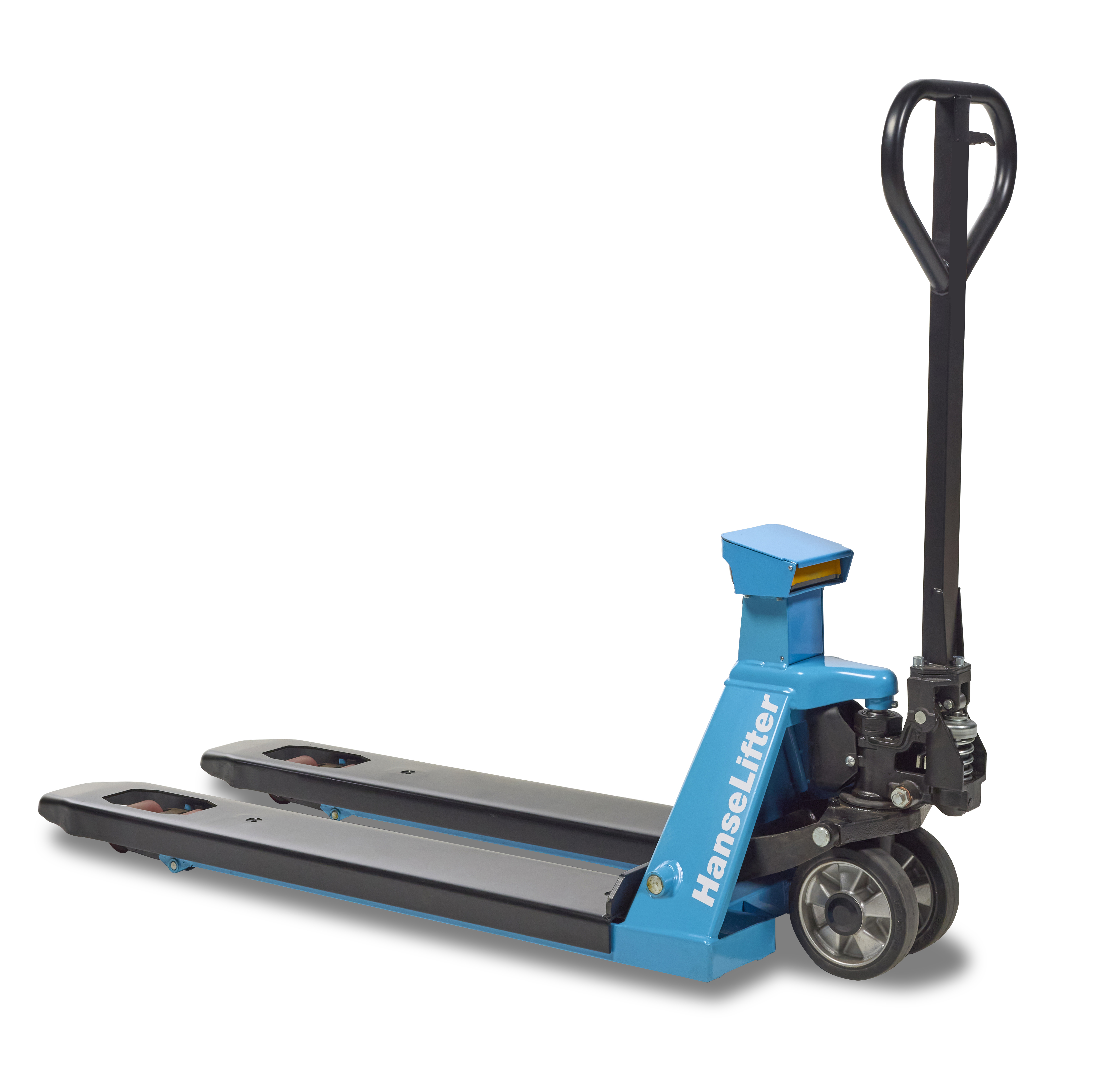 Waagehubwagen WH-2000C mit integrierter Digitalwaage und Gabeln zum Wiegen von Paletten bis 2000 kg