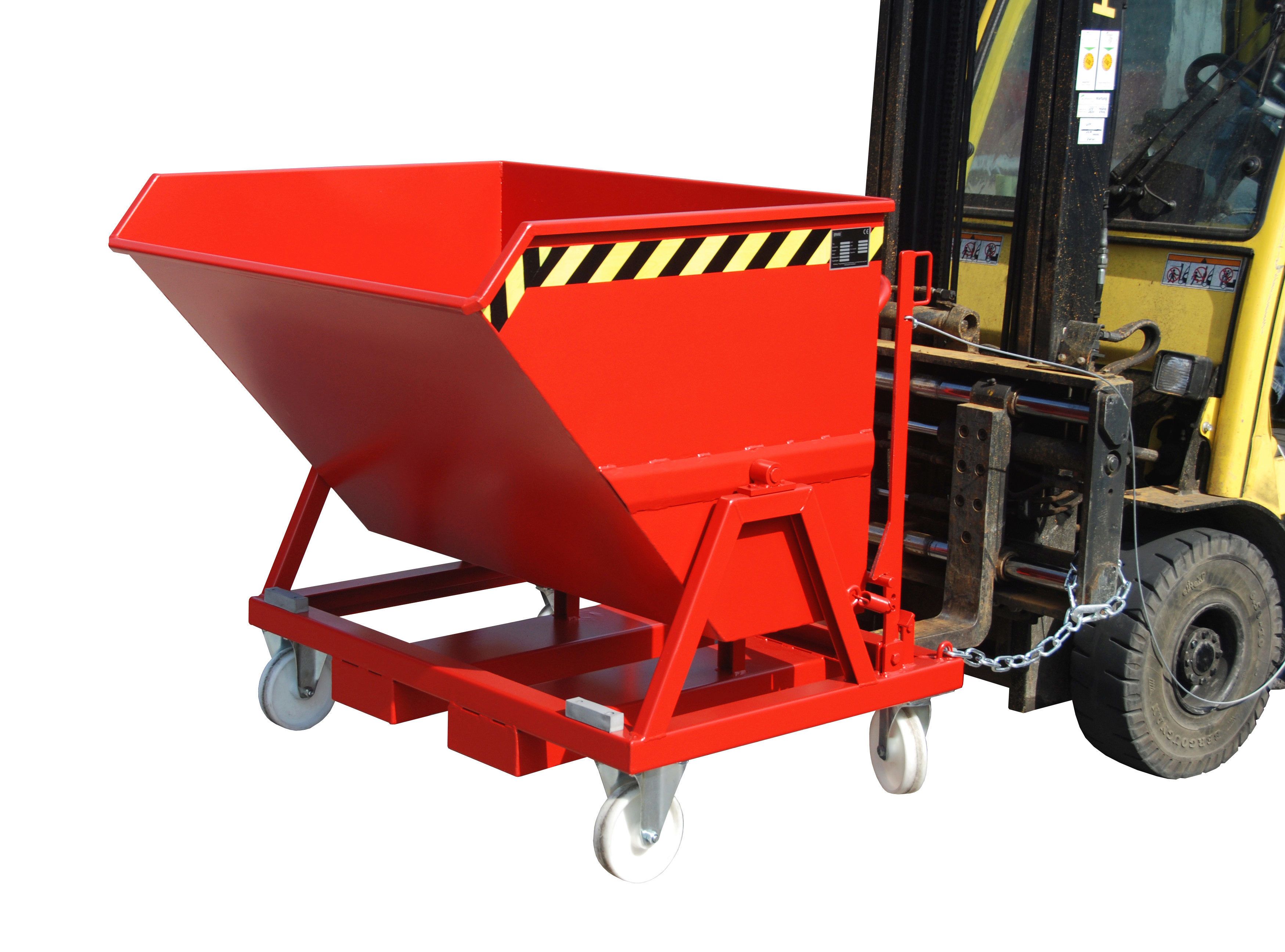 Kippmulde Typ KS lackiert in RAL3000 Kippmulde Typ KS