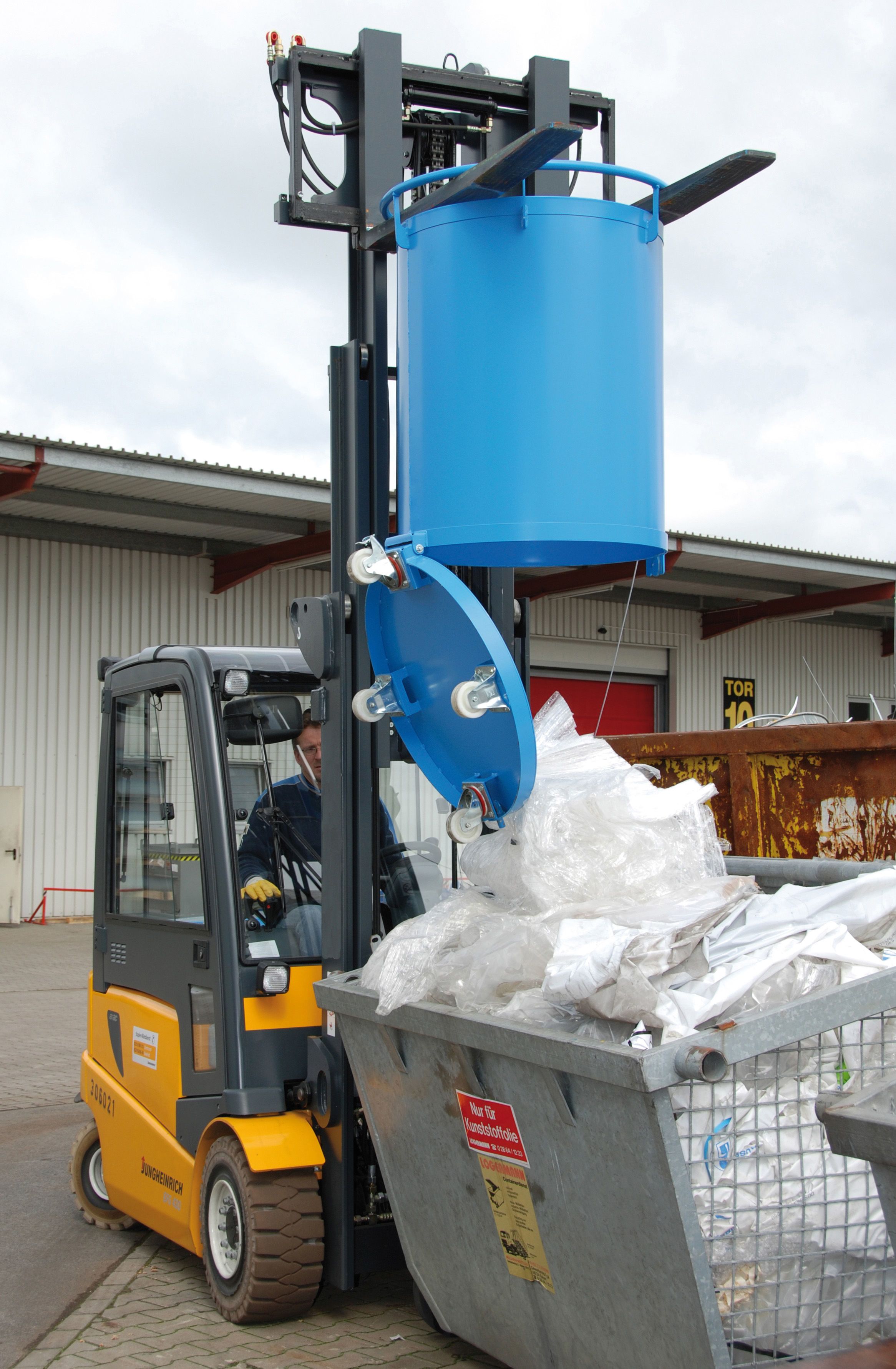 Rundbehälter Typ RB mit Rollen (Zubehör) Bauer Rundbehälter Typ RB 300 RAL 6011