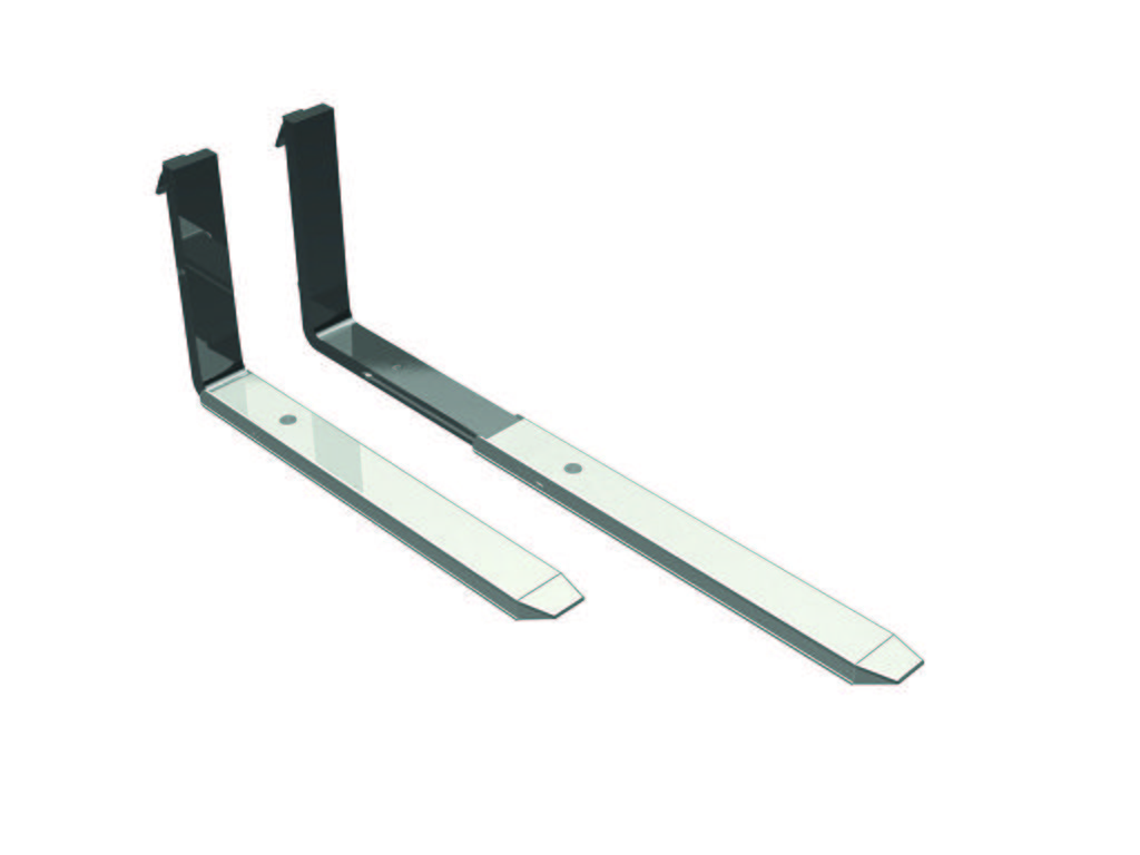 Ausgefahrene ManuTel G2 Teleskopgabelzinken mit 3,5 t Tragfähigkeit