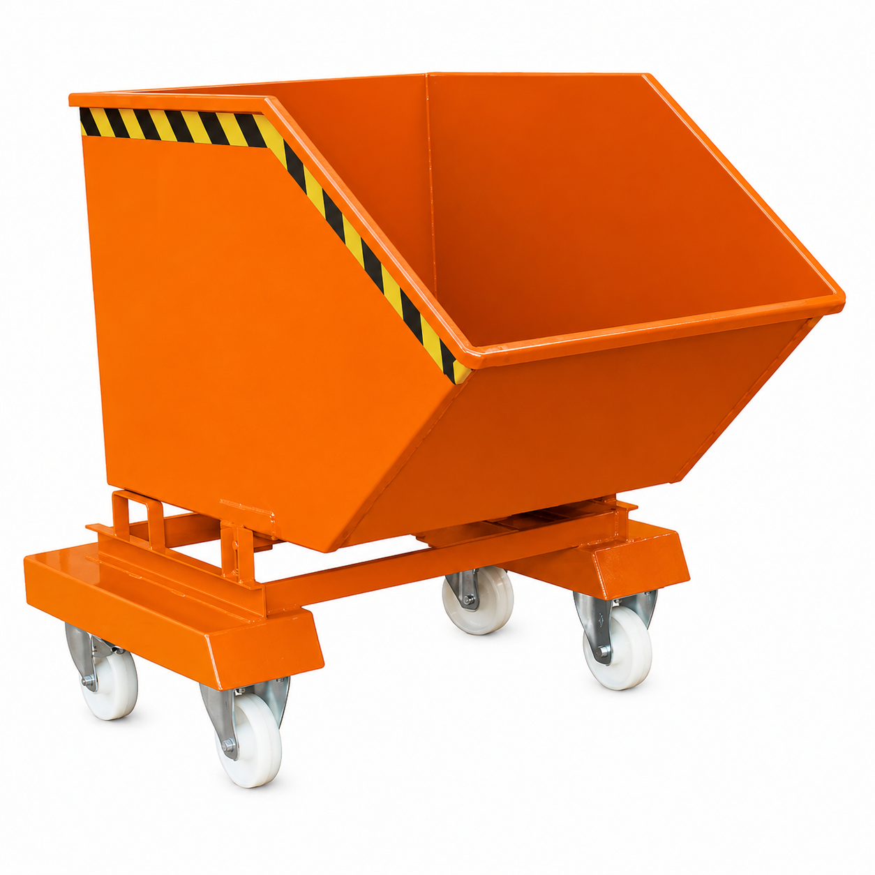 Kastenwagen mit Rollen und Einfahrtaschen, 300 kg, 250 Liter, reinorange
