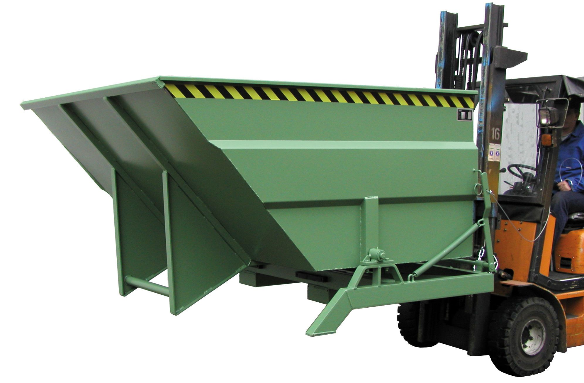 Kippbehälter Typ BKC lackiert in RAL6011 Bauer Kippbehälter Typ BKC