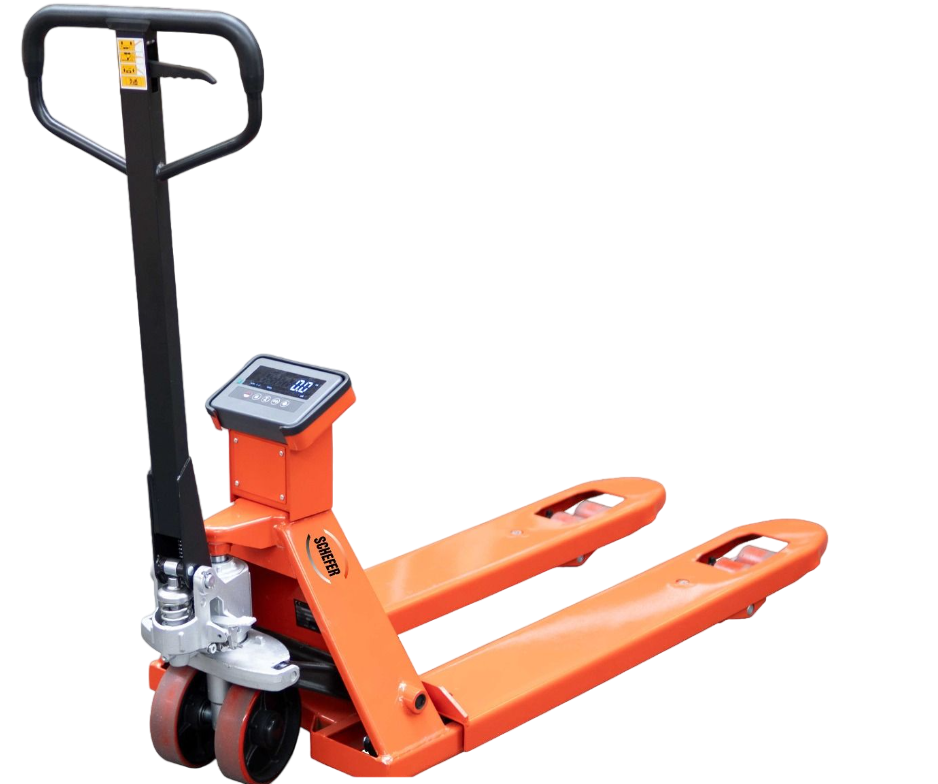 Gabelhubwagen Eco mit integrierter Waage zum Wiegen von Paletten